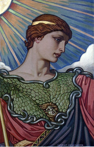  Elihu Vedder Head of Minerva - Hand Painted Oil Painting