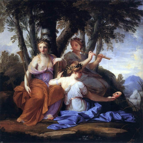  Eustache Le Sueur The Muses: Clio, Euterpe and Thalia - Hand Painted Oil Painting