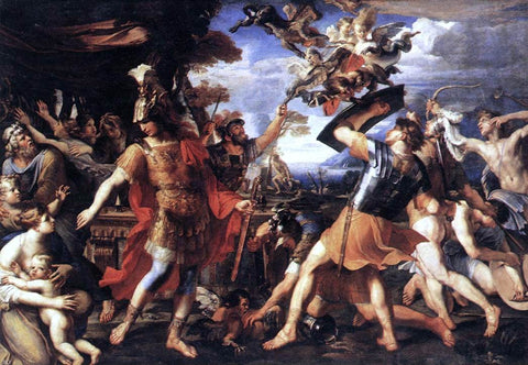  Francois Perrier Aeneas and his Companions Fighting the Harpies - Hand Painted Oil Painting