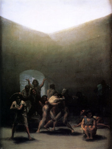  Francisco Jose de Goya Y Lucientes Courtyard with Lunatics - Hand Painted Oil Painting