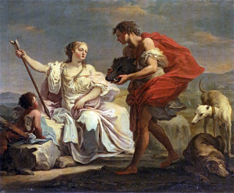  Giovanni Battista Crosato Presenting the head of the Calydonian Boar to Atalanta - Hand Painted Oil Painting