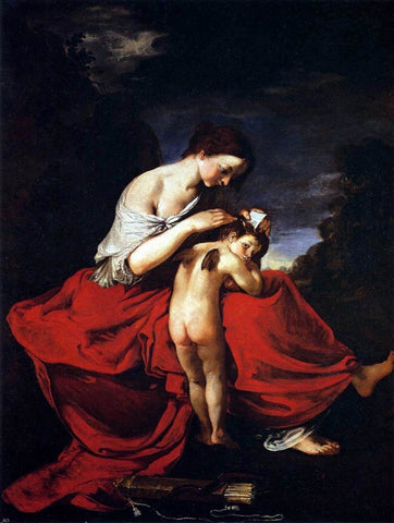  Giovanni Da san Giovanni Venus Combing Cupid's Hair - Hand Painted Oil Painting