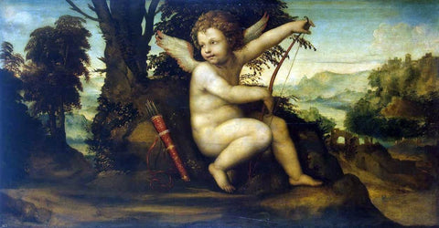  Il Sodoma Cupid in a Landscape - Hand Painted Oil Painting