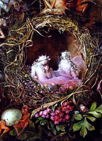  John Anster Fitzgerald Fairies In A Bird's Nest (detail 1) - Hand Painted Oil Painting