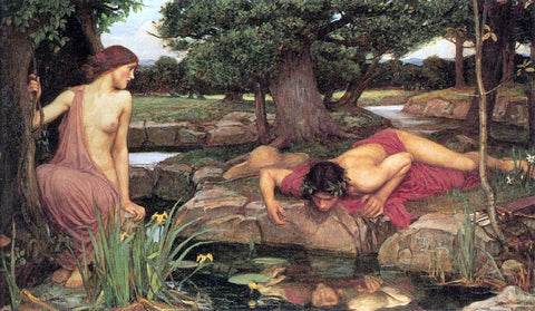  John William Waterhouse Echo and Narcissus - Hand Painted Oil Painting
