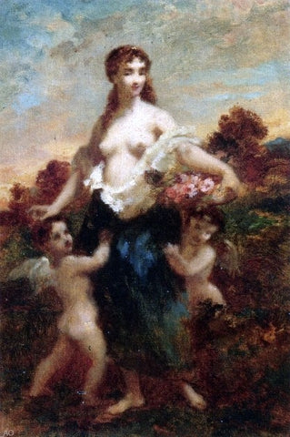  Narcisse Virgilio Diaz De la Pena  Venus and Cupids - Hand Painted Oil Painting