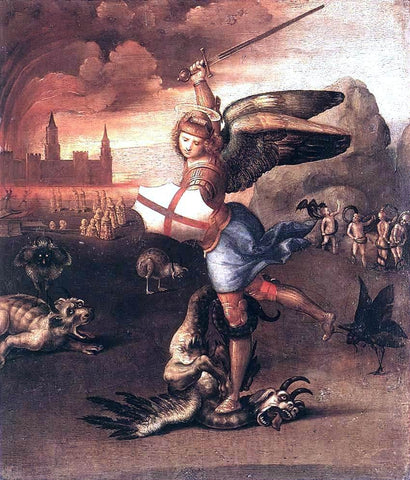  Raphael St Michael and the Dragon - Hand Painted Oil Painting