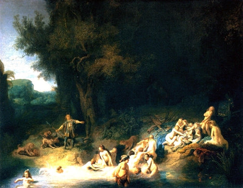 Rembrandt Van Rijn Diana Bathing, with the Stories of Actaeon and Callisto - Hand Painted Oil Painting