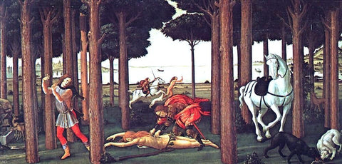  Sandro Botticelli The Story of Nastagio degli Onesti (second episode) - Hand Painted Oil Painting