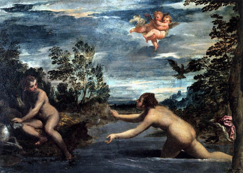  Ippolito  Scarsellino Salmacis and Hermaphroditus - Hand Painted Oil Painting