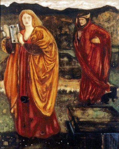  Sir Edward Burne-Jones Merlin and Nimue - Hand Painted Oil Painting