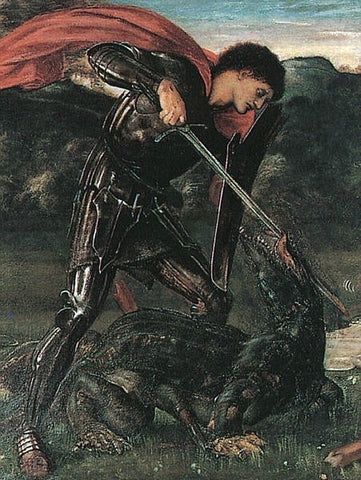  Sir Edward Burne-Jones Saint George and the Dragon - Hand Painted Oil Painting