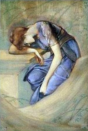  Sir Edward Burne-Jones The Briar Rose: The Garden Court (study) - Hand Painted Oil Painting