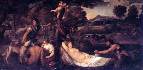  Titian Jupiter and Anthiope (Pardo-Venus) - Hand Painted Oil Painting