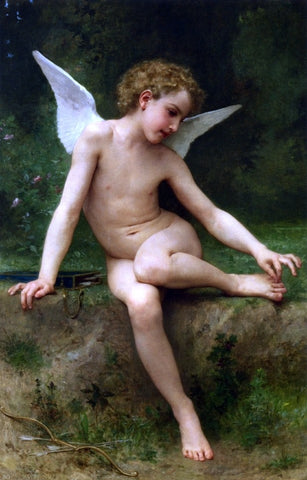  William Adolphe Bouguereau Cupid with Thorn - Hand Painted Oil Painting