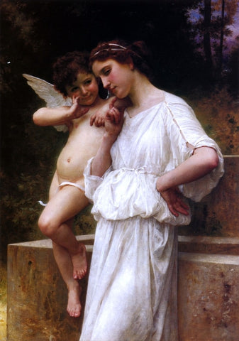  William Adolphe Bouguereau Love's Scerets - Hand Painted Oil Painting