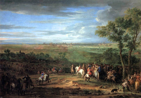  Adam Frans Van Der Meulen Louis XIV Arriving in the Camp in front of Maastricht - Hand Painted Oil Painting