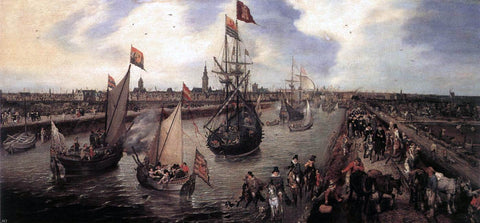  Adriaen Pietersz Van de Venne The Harbour of Middelburg - Hand Painted Oil Painting