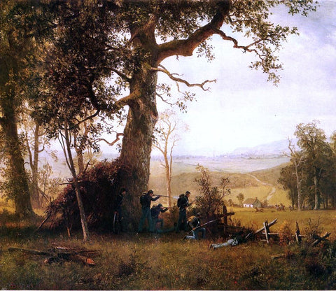  Albert Bierstadt Guerilla Warfare (also known as Picket Duty in Virginia) - Hand Painted Oil Painting
