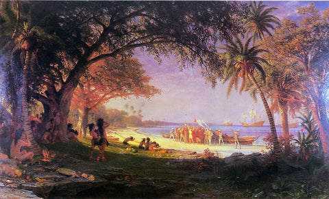  Albert Bierstadt The Landing of Columbus - Hand Painted Oil Painting