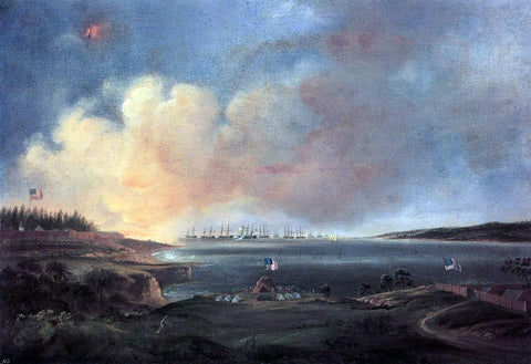  Alfred Jacob Miller The Battle of Fort McHenry - Hand Painted Oil Painting