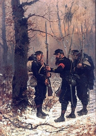  Alphonse De Neuville The Post of Danger - Hand Painted Oil Painting
