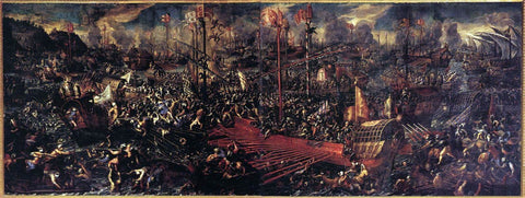  Andrea Vicentino Battle of Lepanto - Hand Painted Oil Painting