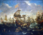  Andries Van Eertvelt A Sea Battle - Hand Painted Oil Painting