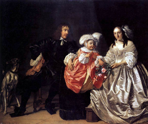  Bartholomeus Van der Helst Pieter Lucaszn van de Venne with Anna de Carpentier and Child - Hand Painted Oil Painting