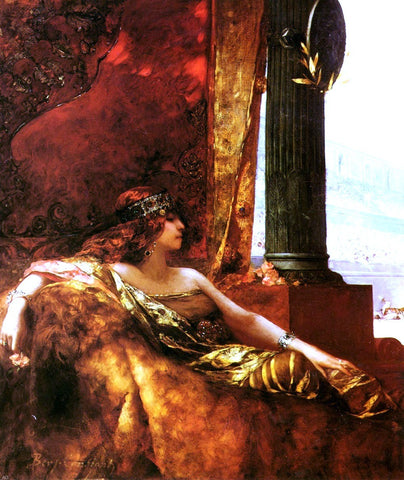  Jean-Joseph Benjamin Constant L'Imperatrice Theodora au Colisee - Hand Painted Oil Painting