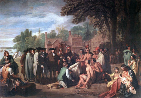  Benjamin West The Treaty of Penn with the Indians - Hand Painted Oil Painting