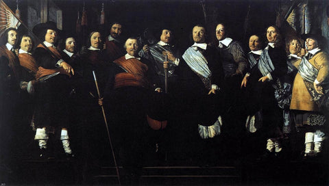  Caesar Van Everdingen Officers and Standard-Bearers of the Old Civic Guard - Hand Painted Oil Painting