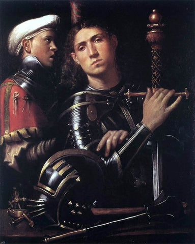  Paolo Moranda Cavazzola Warrior with Equerry - Hand Painted Oil Painting