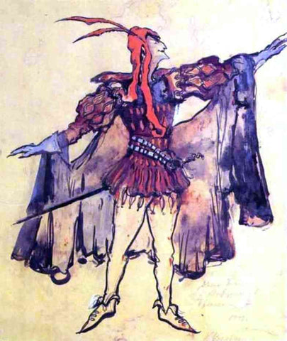  Constantin Alexeevich Korovin Costume Design for Arrigo Boito's Opera Faust - Hand Painted Oil Painting