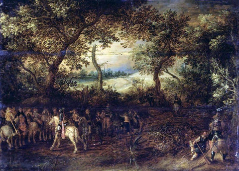  David Vinckboons An Officer Preparing His Troops for an Ambush - Hand Painted Oil Painting