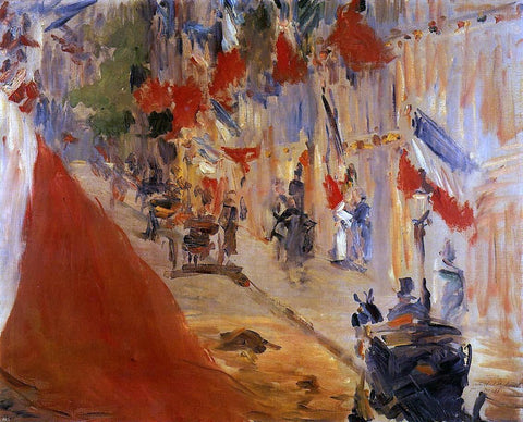  Edouard Manet Rue Mosnier Decorated with Flags - Hand Painted Oil Painting