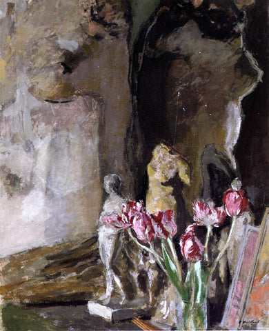  Edouard Vuillard Tulips and Statuettes - Hand Painted Oil Painting