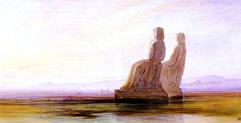  Edward Lear The Plain Of Thebes With Two Colossi - Hand Painted Oil Painting