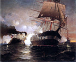  Edward Moran Sinking of the "Cumberland" by the "Merrimack" - Hand Painted Oil Painting