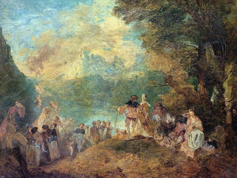  Eugene-Louis Boudin The Pilgrimage to Cythera (after Watteau) - Hand Painted Oil Painting