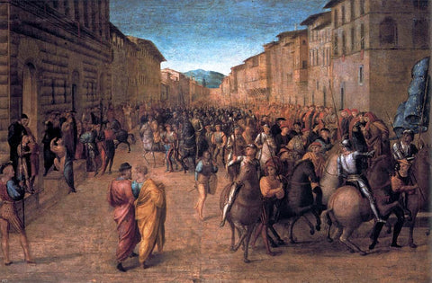  Francesco Granacci Entry of Charles VIII into Florence - Hand Painted Oil Painting