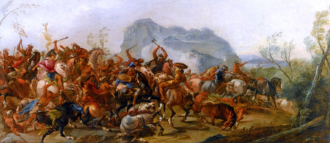  Francesco Maria Raineri A Battle Between Scipio Africanus and the Carthaginians - Hand Painted Oil Painting