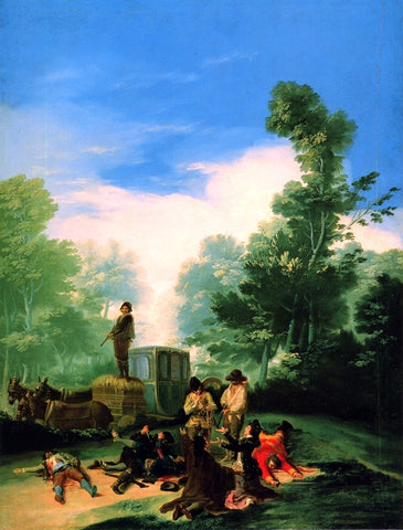  Francisco Jose de Goya Y Lucientes Highwaymen Attacking a Coach - Hand Painted Oil Painting
