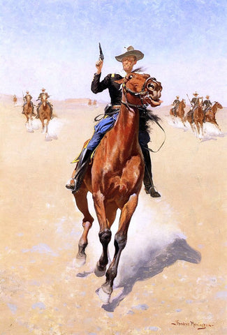  Frederic Remington The Trooper - Hand Painted Oil Painting