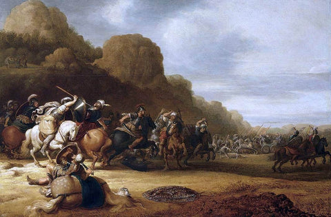  Gerrit Claesz Bleker Cavalry Battle Scene - Hand Painted Oil Painting