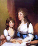  Gilbert Stuart Mrs. Samuel Dick and Daughter Charlotte Anna - Hand Painted Oil Painting