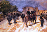  Giovanni Fattori Soldati in marcia - Hand Painted Oil Painting