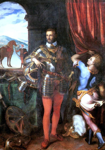  Giulio Campi Portrait of Ottavio Farnese - Hand Painted Oil Painting