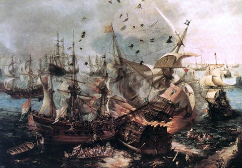  Hendrick Cornelisz Vroom Battle of Gibraltar - Hand Painted Oil Painting