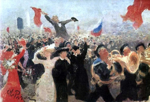  Ilia Efimovich Repin Demonstration on October 17, 1905 - Hand Painted Oil Painting